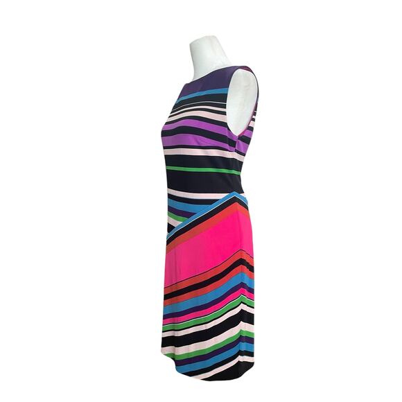 Muse Women's Sheath Dress Colorful Size 6 Knee Length Sleeveless Office Business - Picture 3 of 9